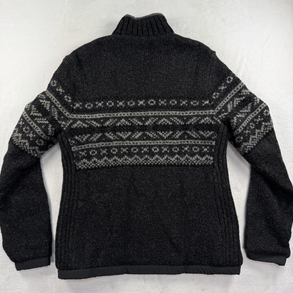 Sherpa Adventure Gear Wool Full Zip Sweater Mens L Fleece Lined Nepal Fair Isle - Picture 9 of 9